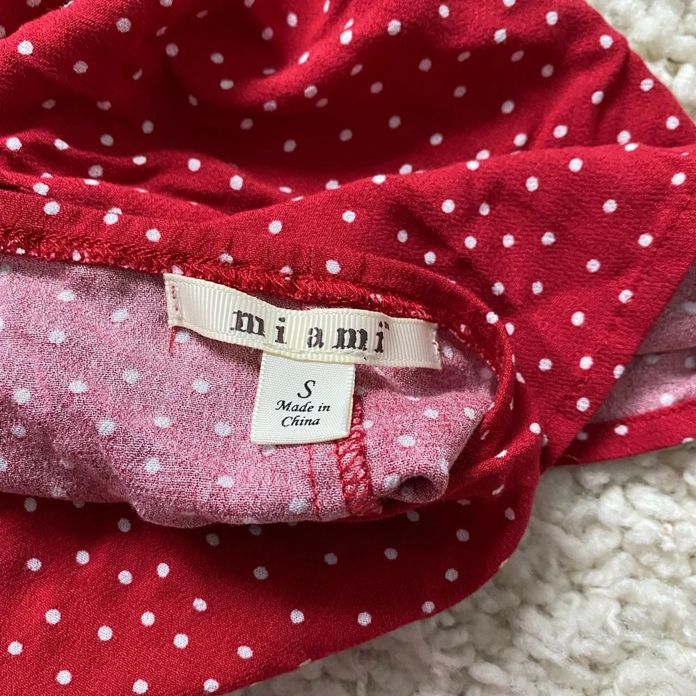 Francesca’s Boutique Miami Red and White Polka Dot Tank Top - Picture 4 of 6